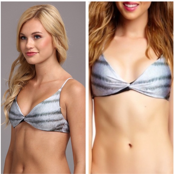 Wildfox Animal Print Twist Front Crisscross Tie Back Bikini Top - Picture 9 of 9